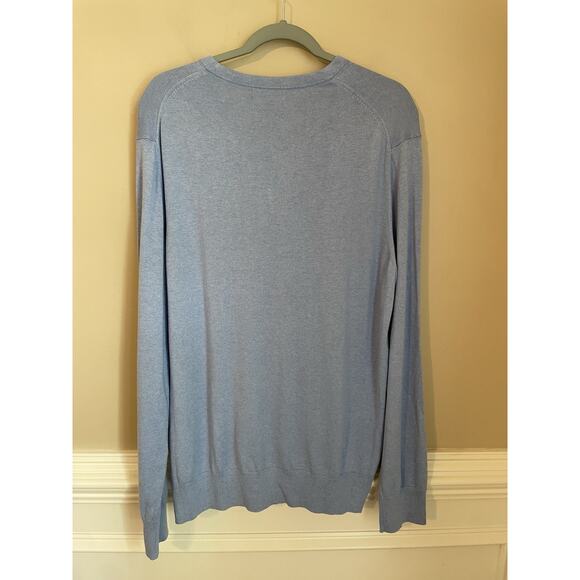 Banana Republic Mens XL Blue V-Neck Sweater Silk Cotton Cashmere Blend - Picture 7 of 7